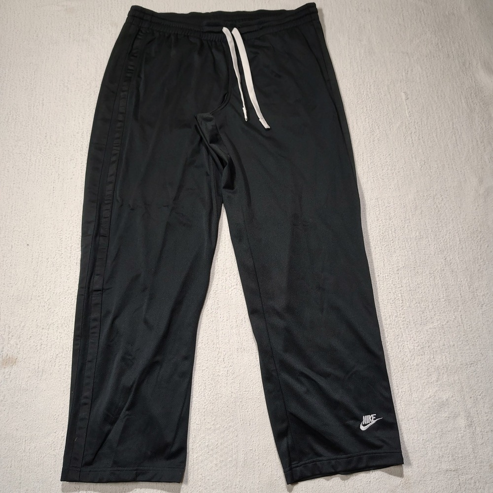 Nike Track Pants Mens XXL Black Dri-FIT Loose Mesh Lined Open Hem 144175